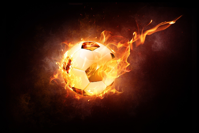 Ein Ball in Flamen